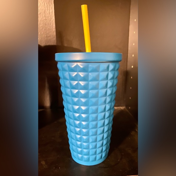 Starbucks NWT Blue Stainless Steel Textured Squares 16oz Tumbler - Picture 2 of 4